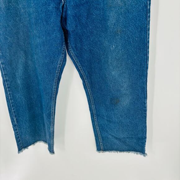Vintage Wild Ass Jeans Brand 38x30 Men Blue Denim 80’s 90’s Baggy Skater Raw Hem - Picture 9 of 12